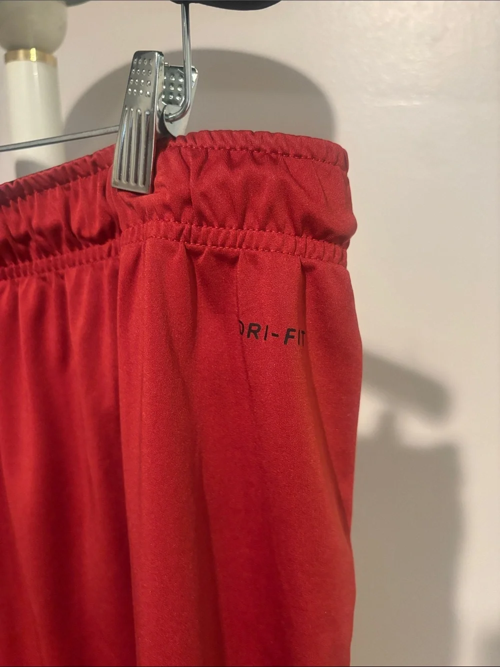 NIKE Red Mens Athletic Shorts with Black Branded Waistband
